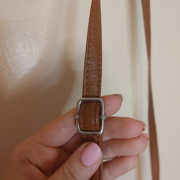 Brown Crossbody Satchel Zipper Pockets Bag Adjustable Strap Travel - Picture 6 of 13